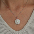 925 Silver Pendant Moissanite Necklace, Classic Six-Prong Snowflake Sunflower for Women, Factory Live Drop Shipping-0-1