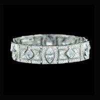 wholesale 925 Silver Gold-Plated Bracelet with High-Carbon Marquise White G Color Art Deco Decoration Antique Luxury Banquet Women's Bracelet-16.5cm 925 silver