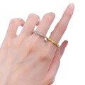 wholesale Metal: S925 Silver Gold Plated Moojing Jewelry Bamboo Ring, Handcrafted with a Delicate Brushed Finish, Symbolizing Peace and Safety, Exudes Sophistication for Everyday Versatility-0-4