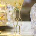 wholesale 925 Silver Plated Teardrop Earrings Japanese Design Dangling Drop Earrings for Layered Wear-0-2