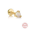 wholesale Sterling Silver 925 Opal Flat Head Threaded Ear Cartilage Piercing Jewelry for Women and Men-0-7