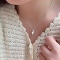 wholesale S925 Sterling Silver Geometric Irregular Cube Necklace for Women, Korean Style Minimalist Luxury Small and Exquisite High-End Versatile Collarbone Chain-0-4