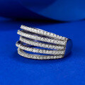 wholesale S925 Silver New European and American Five-Row Inlaid Diamond Full Diamond Ins Style Fashion Commuter Ring-0-1