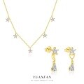 wholesale S925 Sterling Silver Star and Moon Zircon Earrings for Women, Fashionable and Versatile-0-0