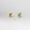 wholesale S925 Sterling Silver Japanese Korean Style Minimalist Luxury Green Opal Eight-Pointed Star Stud Earrings M06055-0-4