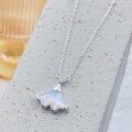 wholesale [Silver] Maker S999 Silver White Shell Ginkgo Leaf Diamond Inlay Necklace Fashion Light Luxury Temperament Women Korean Version Small Sense Collarbone Chain-0-1