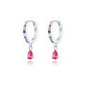 wholesale Brass Luxury High-end Crystal-embellished Colored Teardrop Ear Cuffs,ins。-0-12
