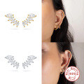 wholesale S925 Sterling Silver Marquise Diamond Floral Petal Stud Earrings,-0-3