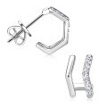 S925 Sterling Silver D-color Moissanite Bow Earrings-0-7