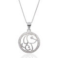 wholesale S925 Sterling Silver Zircon Inlaid Dog Pendant Necklace, Minimalist Fashion Women's Pendant Wholesale from Source Factory-0-4