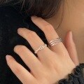 wholesale S925 Sterling Silver Pig Nose Ring for Women, Japanese and Korean New Collection, Small and Minimalist, Fashionable and Versatile Textured Band-0-1