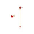 wholesale S925 Sterling Silver Maker Asymmetric Long Hot Air Balloon Earrings Fashion Fairy-like Personality Heart Stud Earrings for Girls-0-4