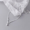wholesale S925 Silver Nalan Minimalist Design Delicate Sweet and Fresh Plain Drop Wave Necklace Y01835-0-0