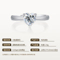 Sterling Silver Heart Ring with Moissanite, Fashionable and Dainty-0-4