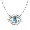 wholesale S925 Sterling Silver Demon's Eye Series Women's Necklace with Premium Blue Opal Stone Eye Design and Luxury Elegance-0-5