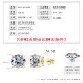 S925 Silver Four-Prong Heart-Shaped Flash Moissanite Stud Earrings-0-7