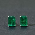 wholesale 925 Silver 1ct 5*7 Synthetic Emerald Earrings, European and American Best-Seller Ins Style High-Carbon Diamond Earrings-0-5