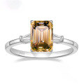wholesale S925 Sterling Silver 3-Carat Square Emerald Cut Fashion Versatile Moissanite Ring Silver Jewelry-0-13