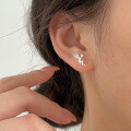 wholesale S925 Sterling Silver Minimalist Korean-style Small and Delicate Stud Earrings for Women, Cute and Fresh Style, Can Be Worn While Sleeping-0-0