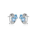 wholesale 925 Sterling Silver New Natural Colored Gemstone Earrings with Topaz, Garnet, and Crystal Classic Heart Earrings-0-3