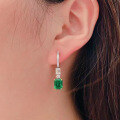 wholesale S925 Silver New Collection Paraiba 10*11mm Rectangular Green Zircon Earrings for Women,-0-1
