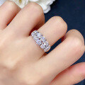 wholesale S925 Sterling Silver European and American Style Fashion Double Row Zircon Ring Cross-border Model-0-3