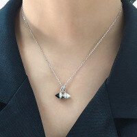 wholesale 925 Sterling Silver Detachable Asymmetrical Magnetic Korean Japanese Fashion Necklace for Women, Summer Stylish and Versatile Internet-Famous Collarbone Chain-CT-074 Platinum>925 Silver