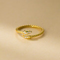 wholesale S925 Sterling Silver Exquisite Minimalist Stylish Niche Design Diamond-Inlaid Snake Ring R02256-0-2