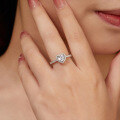 wholesale [925 silver plated with white gold] 1 carat heart-shaped moissanite ring for women, imported moissanite, color-fading resistant-0-2