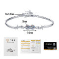 S925 Sterling Silver Adjustable Zirconia Double Star Bracelet-0-5