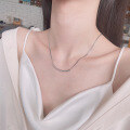 wholesale S925 Sterling Silver Arc Line Minimalist One-Word Smile Necklace Korean Version Fresh and Elegant Versatile Collarbone Chain-0-1