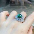 wholesale S925 Silver Candy Tower Ring for Women with Emerald Candy Color Full Diamond Luxury Setting, Exaggerated Cross-Border Wholesale Ring-0-3