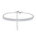 wholesale Stainless steel minimalist and luxurious square geometric clasp bracelet with diamond accents, European and American fashion, versatile and elegant women's accessory-0-162