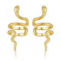 wholesale S925 Sterling Silver Snake-shaped Ear Cuff Fashion Minimalist Style Personality Trend Creative No Piercing Non-pierced Ear Clip Accessory-gold