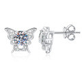 S925 Sterling Silver Moissanite Butterfly Mini Pearl Earrings Wholesale-0-3