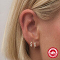 wholesale S925 Sterling Silver Rainbow Colored Star Moon Earrings with Diamond Accents for Daily Wear-0-3