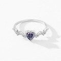 wholesale S925 Sterling Silver Moissanite Sweetheart Ring for Women, Small and Fashionable Korean Style, Adorable and Versatile Heart-shaped Band-0-8