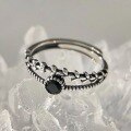 wholesale Metal material in the front: Silver-black zirconium ring for women, cross-border Europe and America,, fashionable and individual with a high-end feel, index finger ring that does not fade-0-2