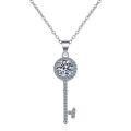 wholesale PT950 platinum-plated S925 silver moissanite necklace for women, birthday gift, heart key pendant, collarbone chain jewelry-0-4