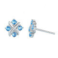 wholesale S925 sterling silver cross-border wholesale small windmill moissanite earrings, high-end women's jewelry ear studs-0-2