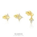 wholesale S925 Sterling Silver Star Flash Diamond Zircon Earrings for Women,。-0-1