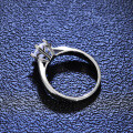 Silver Moissanite Ribbon Snowflake Ring-0-1