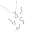 wholesale S925 Sterling Silver DLB001 Korean Version Ins Small Brand Design Asymmetrical 26 Letters Pendant Necklace for Women-0-4