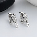 wholesale S925 Sterling Silver Creative Zipper Design Ear Clasp, Fashionable and Trendy Vintage Rayli Street Style Magazine Photo Shoot Earrings-0-0