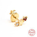 wholesale S925 Sterling Silver Zodiac Birthstone Star Stud Earrings with Diamonds-0-14
