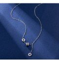 wholesale S925 Sterling Silver Zircon-Inlaid Slim Waist Necklace, Fashionable, Unique, Minimalist Luxury, Niche, Versatile Pendant Collarbone Chain Jewelry-0-5