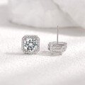 wholesale S925 Silver Cubic Zirconia Stud Earrings, Large and Sparkly, Light Luxury Style, Women's Best-Seller, Amazon Hot Item-0-1