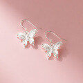 wholesale 990 Sterling Silver Fresh and Sweet Ins Style Niche Design Exquisite Lace Butterfly Ear Hook M06639-0-2