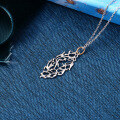 wholesale S925 silver gold-plated hollow tulip floral pendant, fashionable and elegant lace necklace-0-1
