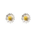 wholesale S925 Silver Ear Studs for Women, Korean Style Small Fresh Simple Flower Daisy Plain Silver Jewelry Wholesale E0430-0-4